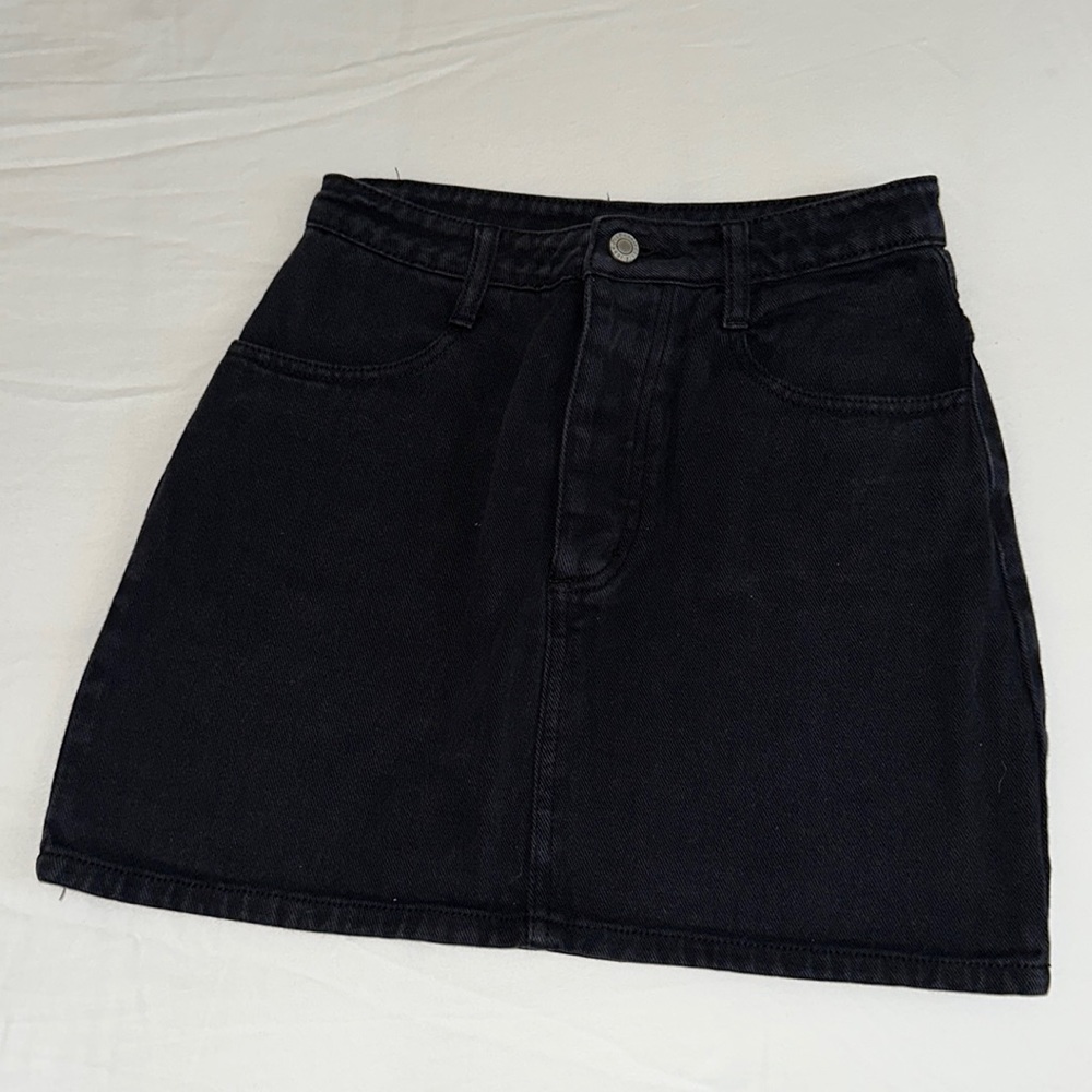 Brandy Melville John Galt Black Denim Mini Skirt